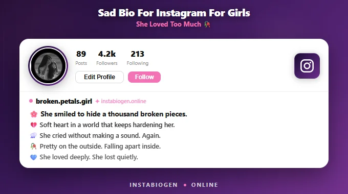 Sad Bio For Instagram For Girls